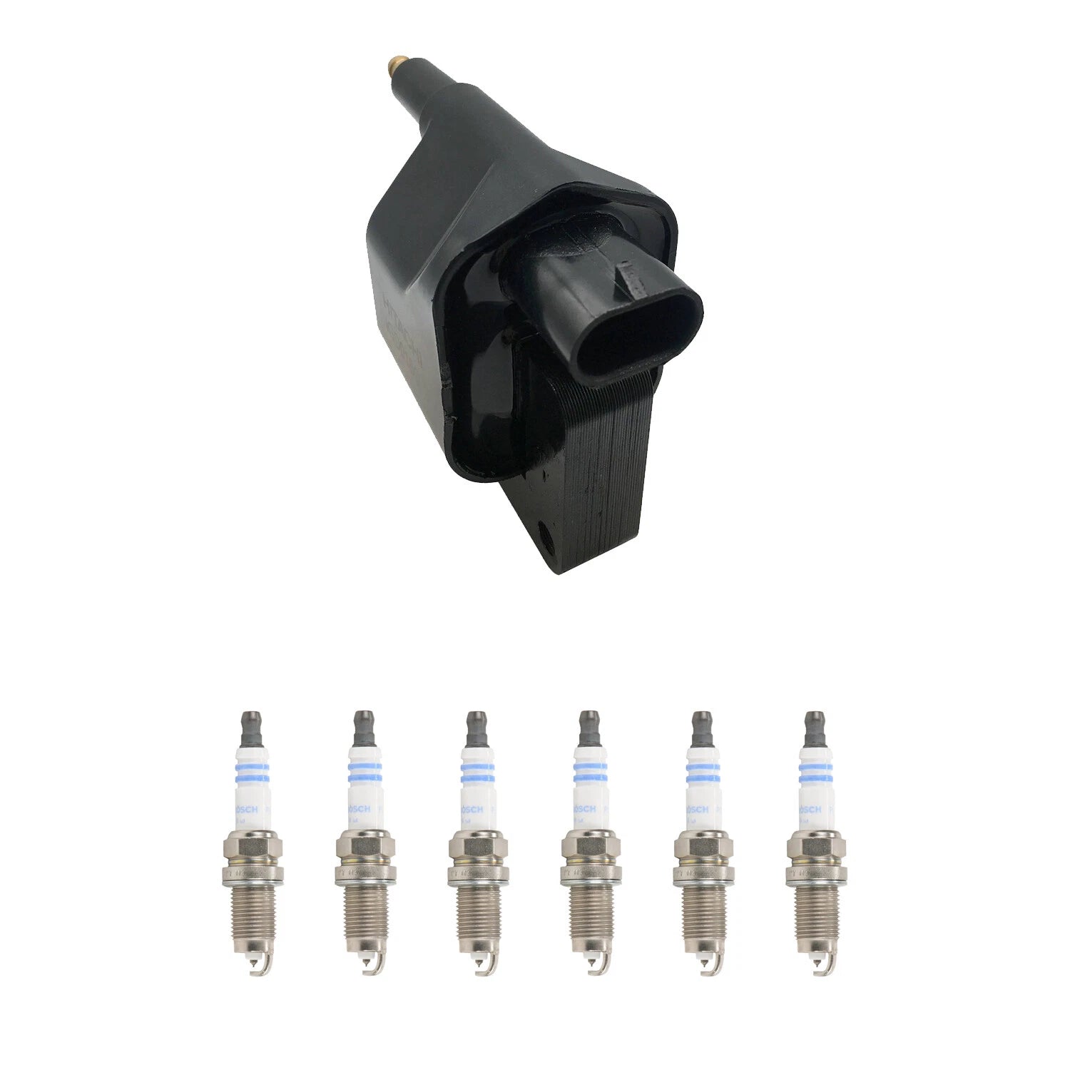 Hitachi Ignition Coil & Bosch Platinum Spark Plugs Kit for Dodge Dakota (1997–2004)