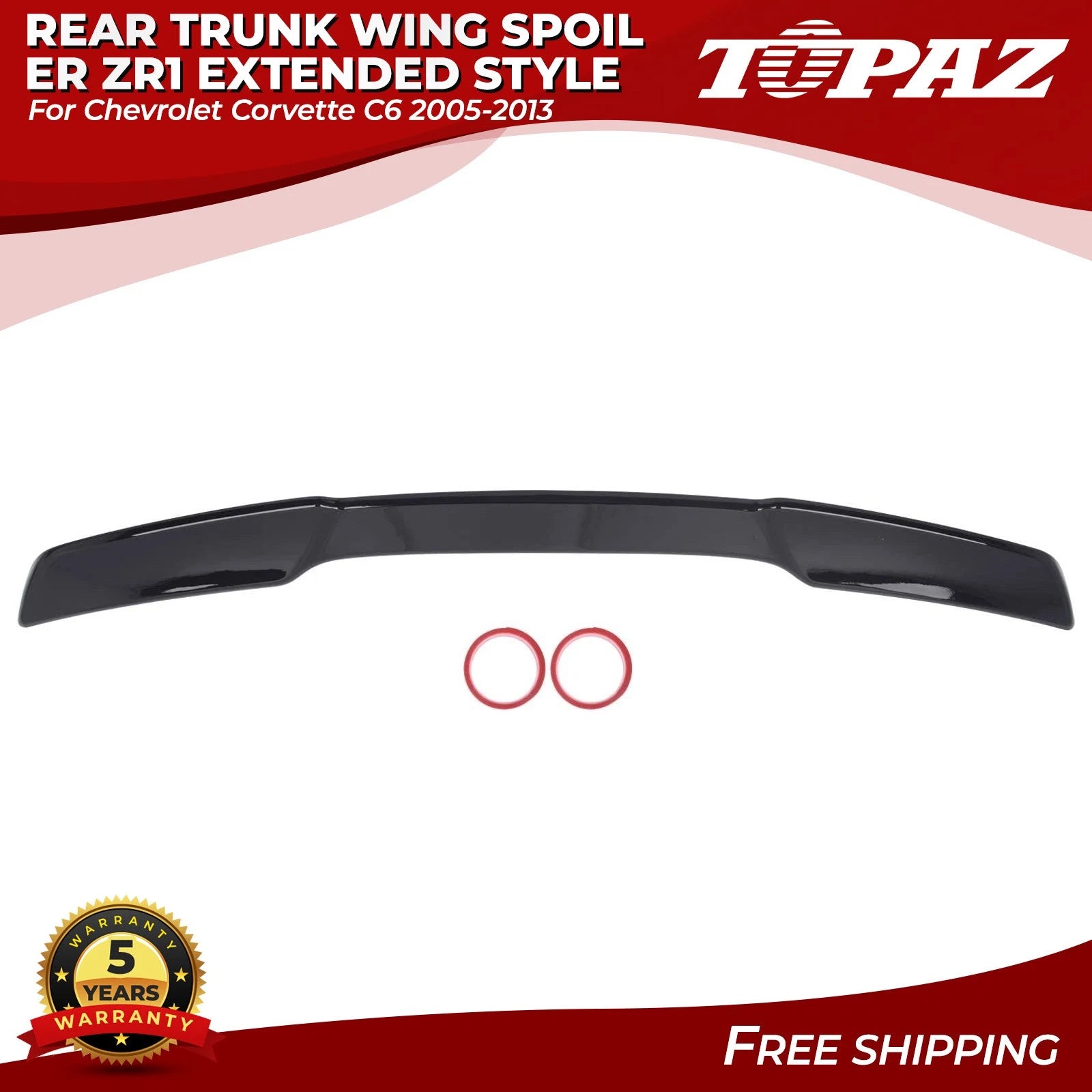ZR1 Extended Style Rear Trunk Wing Spoiler for Chevrolet Corvette C6 (2005–2013)