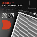 Radiator with Oil Cooler for Honda Pilot (2003–2004) Acura MDX (2001–2002)
