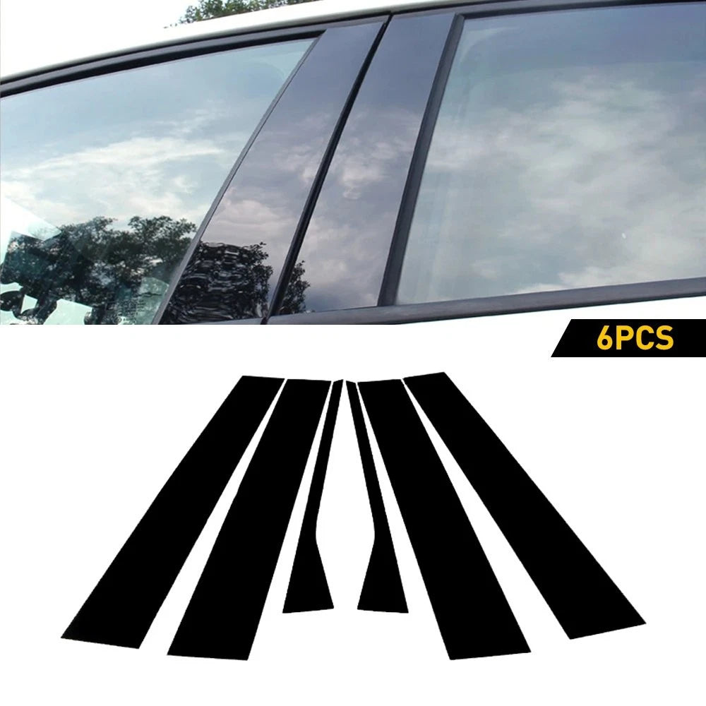 Car Door Pillar Post Trim Gloss Black for Volkswagen Jetta Sedan (2006–2010)
