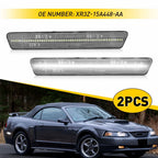 2X Clear Lens LED Rear Bumper Side Marker Lights for Ford Mustang (1999–2004)
