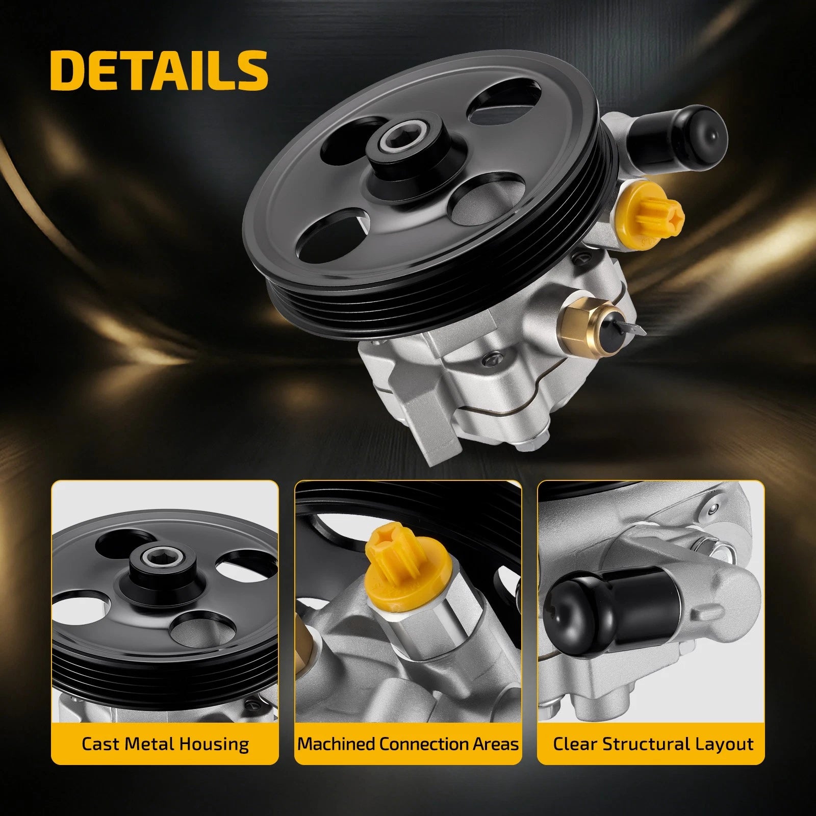 Power Steering Pump w/ Pulley for MKZ 3.5L (2007–2012) & Edge MKX 3.5L (2007–2010) 20-1401