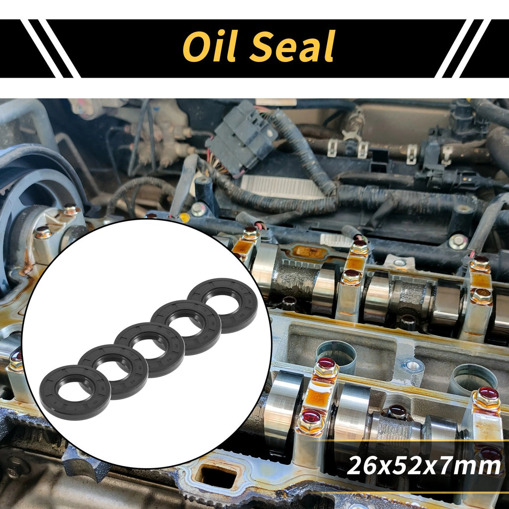 Set of 5 Oil Seal Rotary Shaft Seal NBR Rubber 26x52x7mm