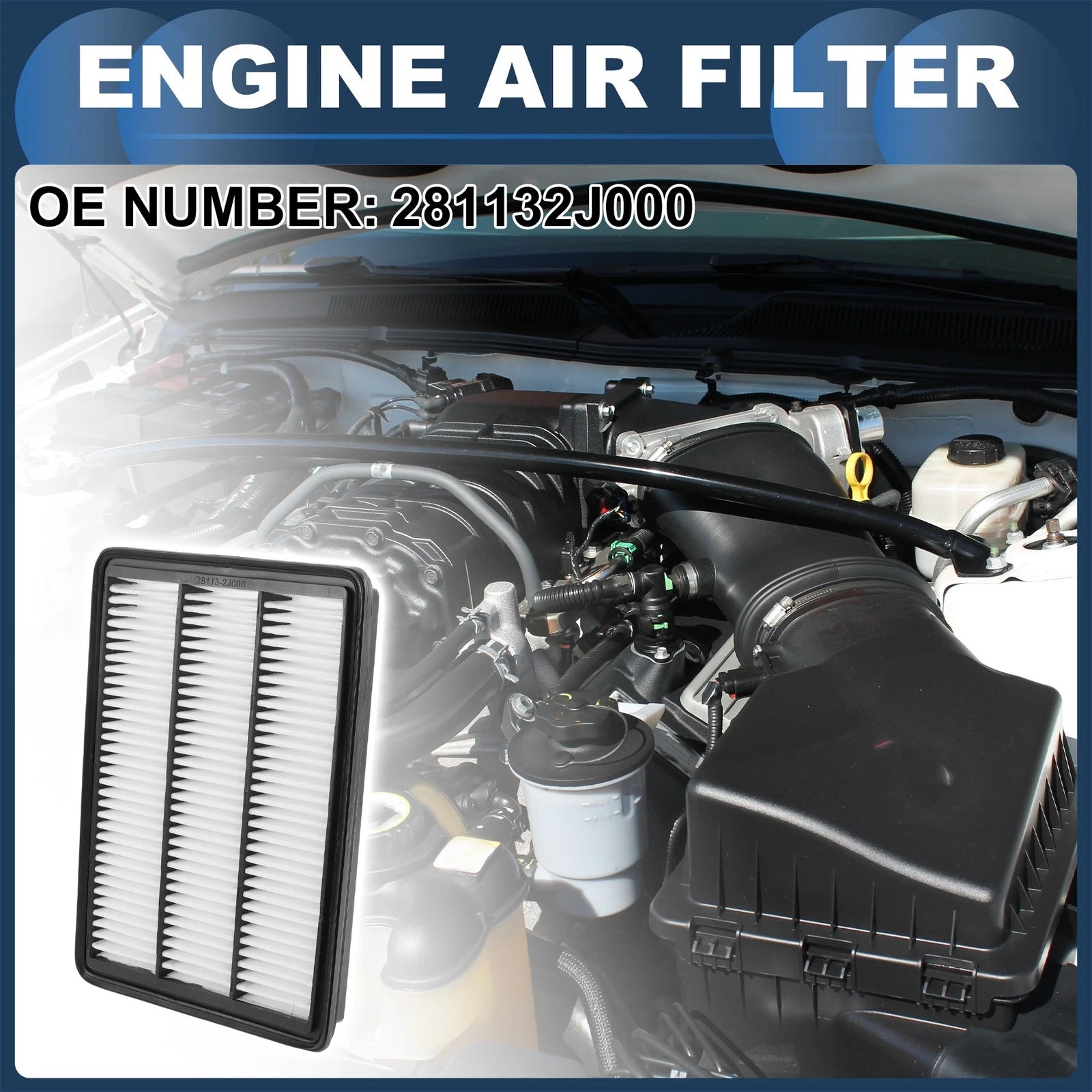 Car Engine Air Filter No. 281132J000 for Kia Borrego (2009) 1Pc