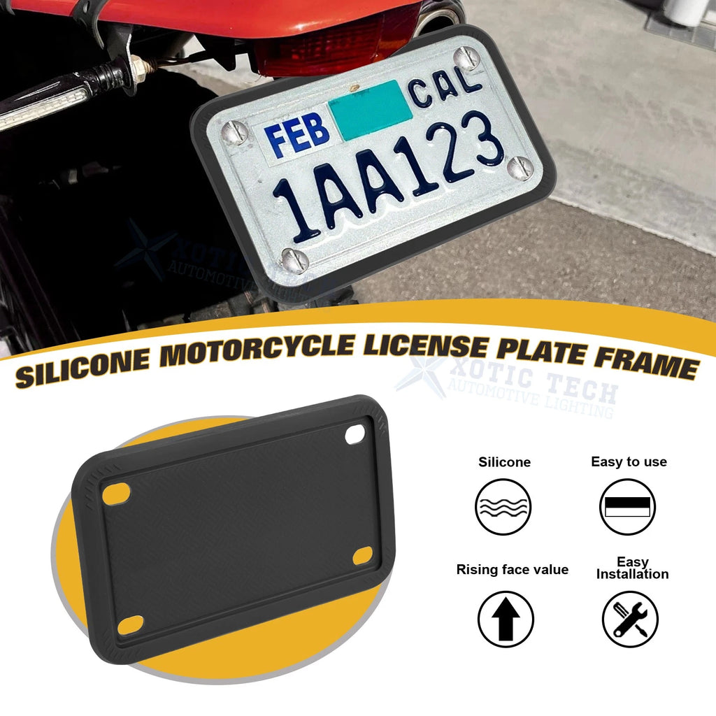 Silicone License Plate Frame for Universal Motorcycles (2010-2024)