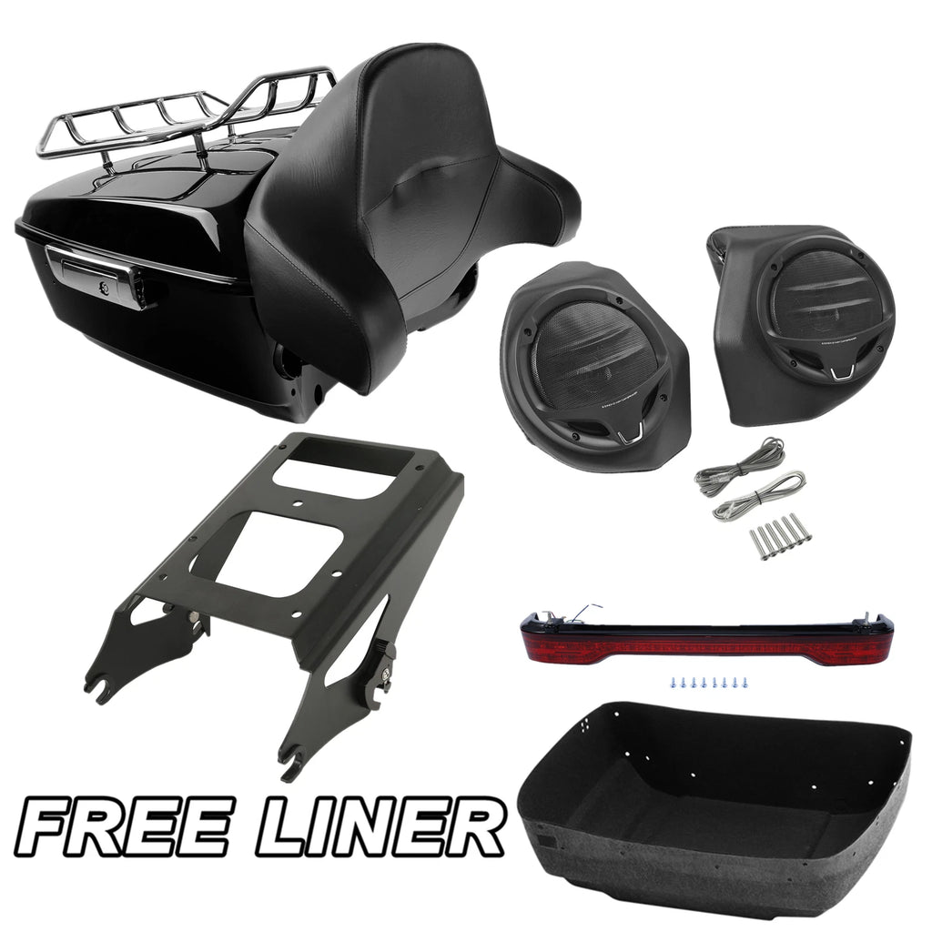 Trunk Pad Rack Speakers for Harley Touring Street Glide (2009–2013)