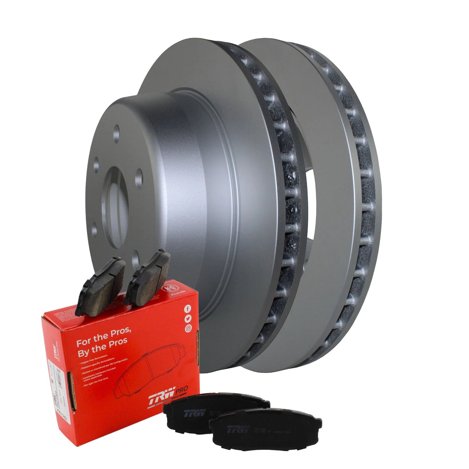 Rear Brake Kit 330mm Disc Rotors & TRW Pro Ceramic Pads for Cadillac Chevy GMC