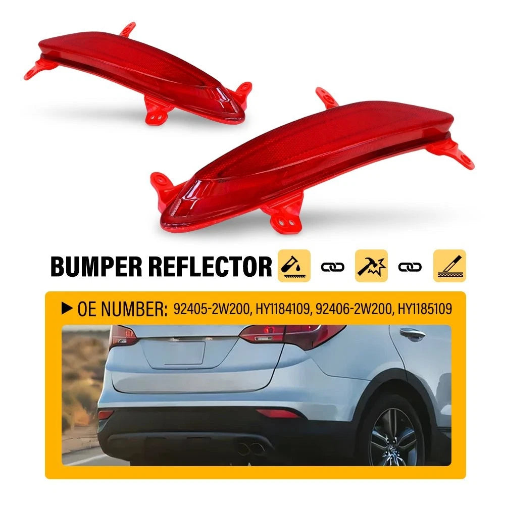 2X Rear Bumper Reflector Light Set for Hyundai Santa Fe Sport (2013–2016)