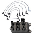 Set of 4 Denso Ignition Coils & Spark Plug Wires for Ford Mercury 3.0L V6