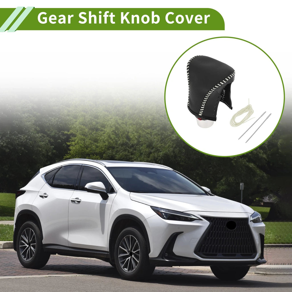 Gear Shift Knob Cover for Lexus ES300h (2018–2023) Black Beige Faux Leather