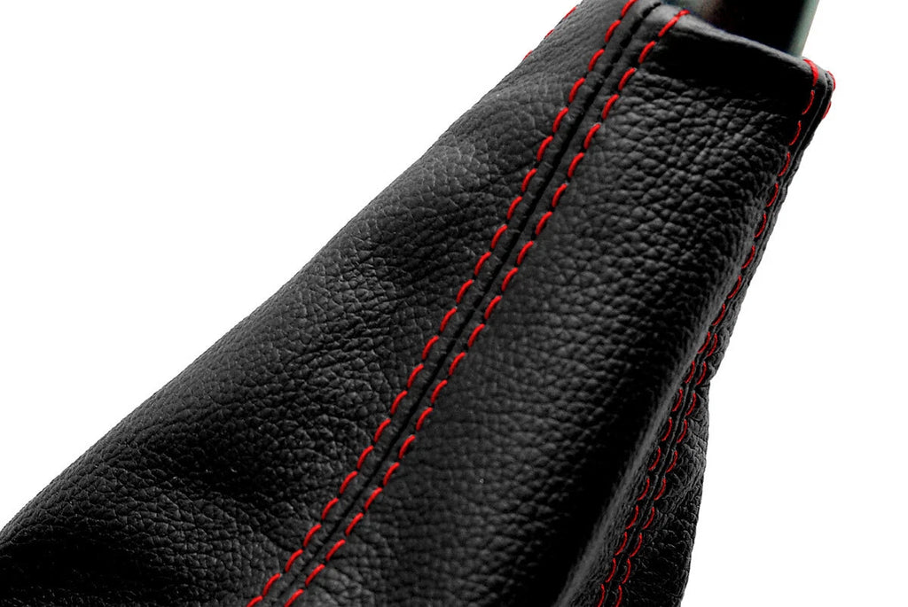 Leather Manual Shift Boot Cover for Acura RSX (2002–2006) Black Red Stitch