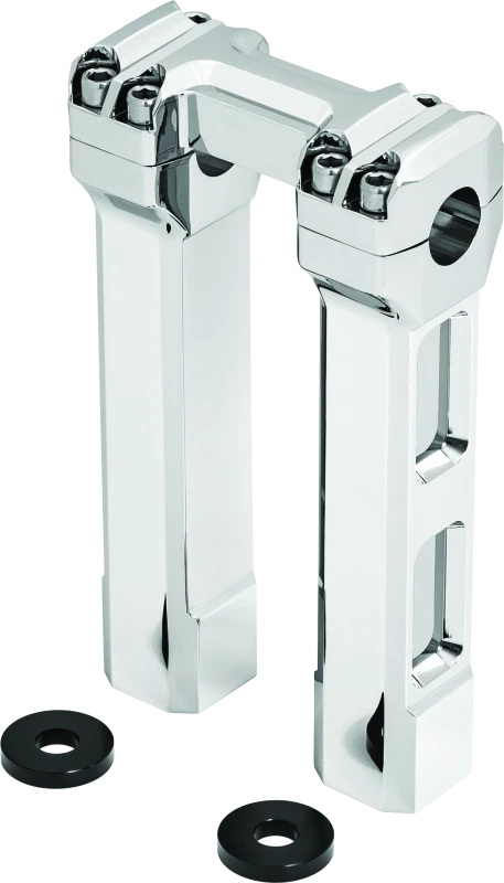 Kuryakyn 8 Inch Billet Handlebar Risers for Harley (Chrome, Black)