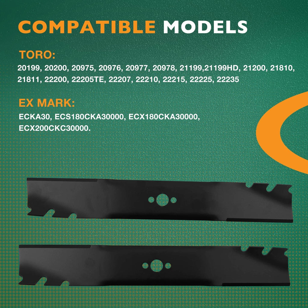 Set of 2 Mulching Blades for Toro Exmark ECKA30 (2010-2020)