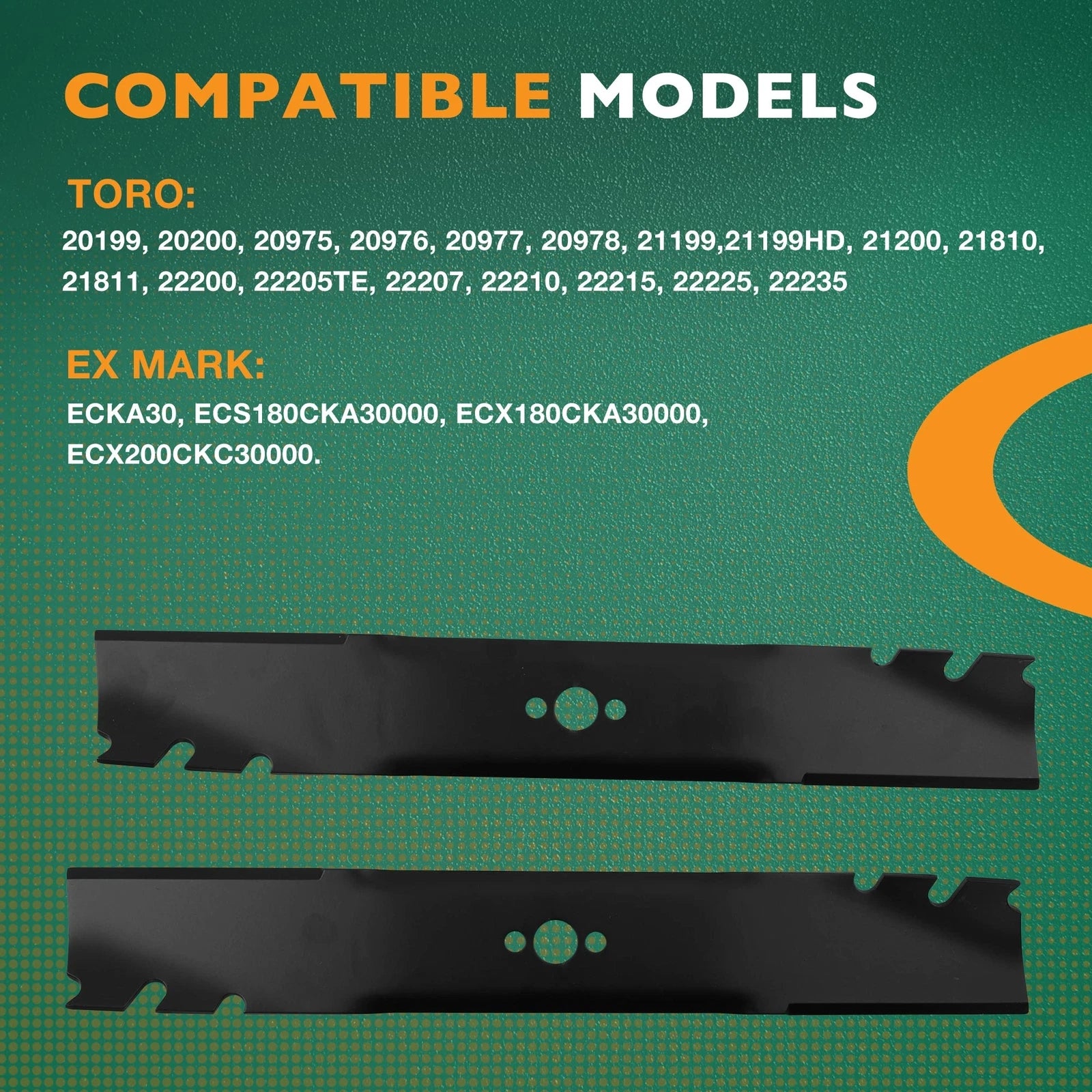Set of 2 Mulching Blades for Toro Exmark ECKA30 (2010-2020)