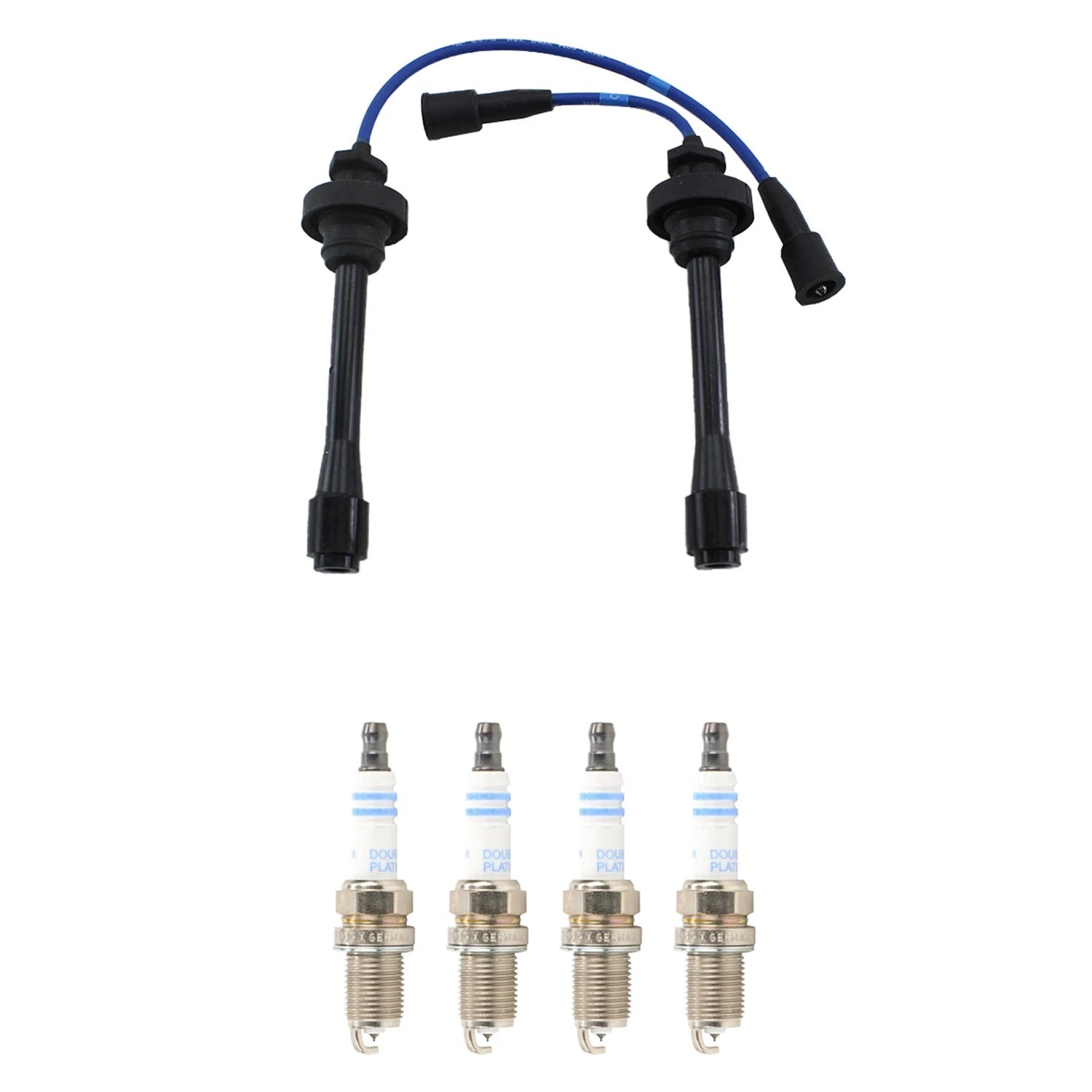 NGK 5mm Wire Set & Bosch Platinum Spark Plug Kit for Eclipse Galant Mirage (L4)