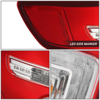 Left Chrome Red LED Taillight for Ford Explorer Police Interceptor (2011–2015)