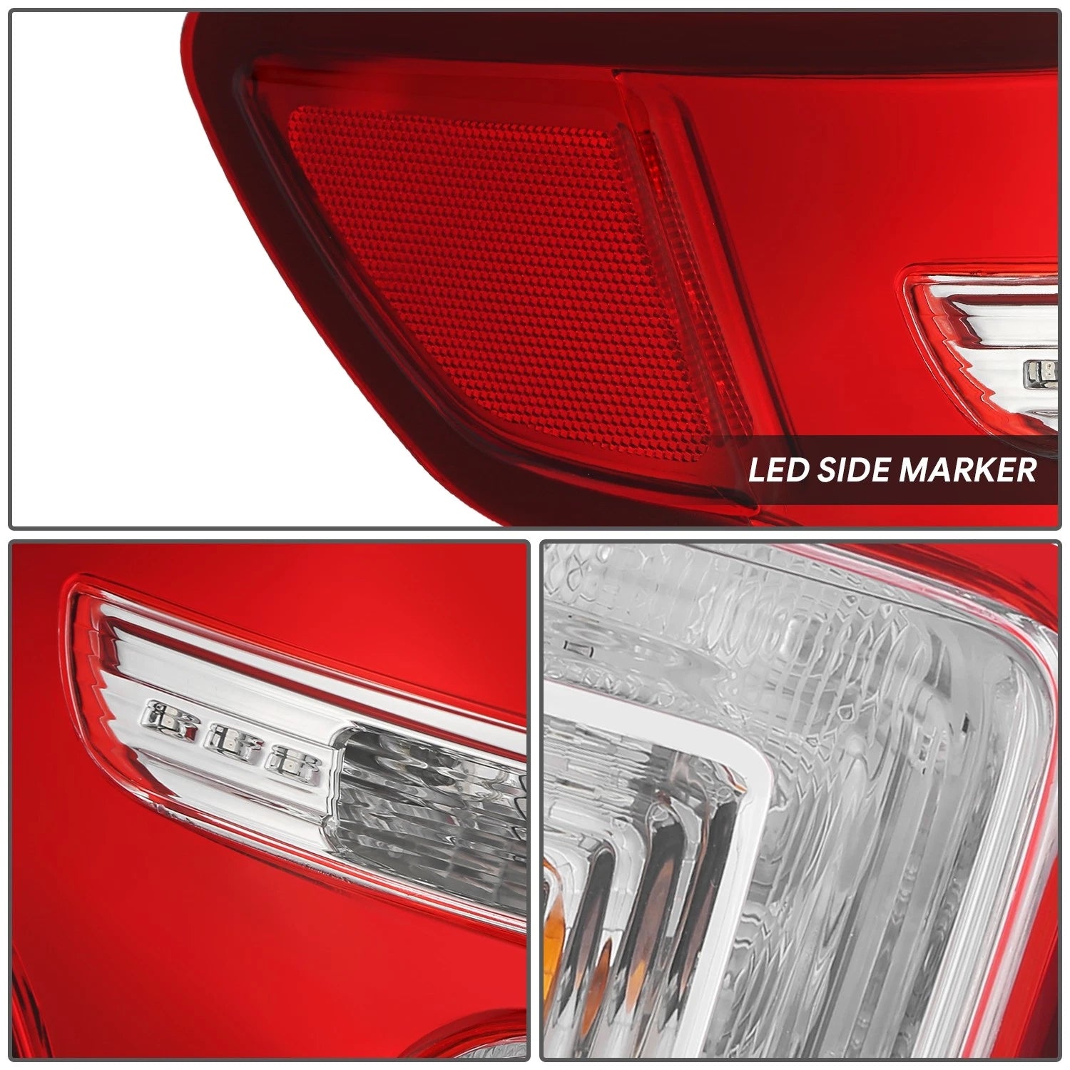 Left Chrome Red LED Taillight for Ford Explorer Police Interceptor (2011–2015)