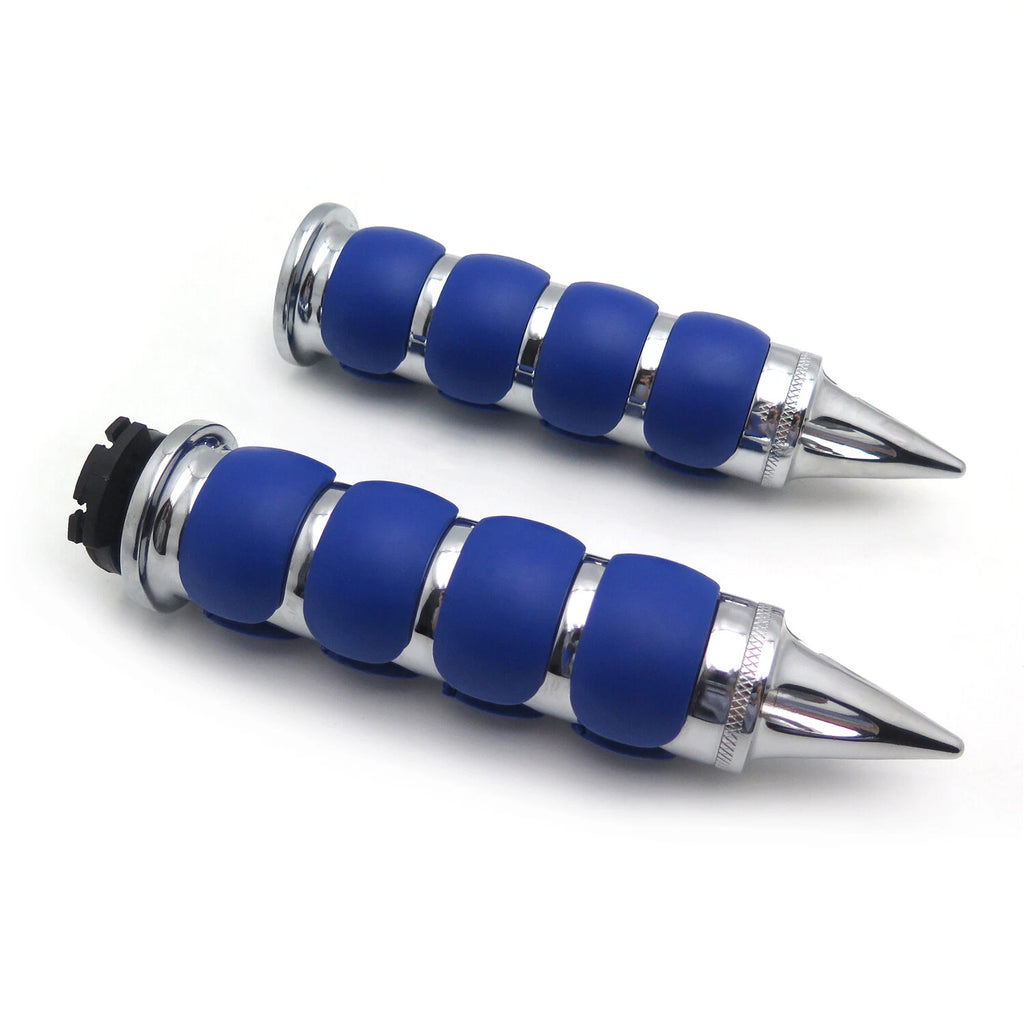 Chrome Blue Rubber Handlebar Grip for Suzuki Kawasaki Yamaha Honda