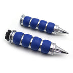 Chrome Blue Rubber Handlebar Grip for Suzuki Kawasaki Yamaha Honda