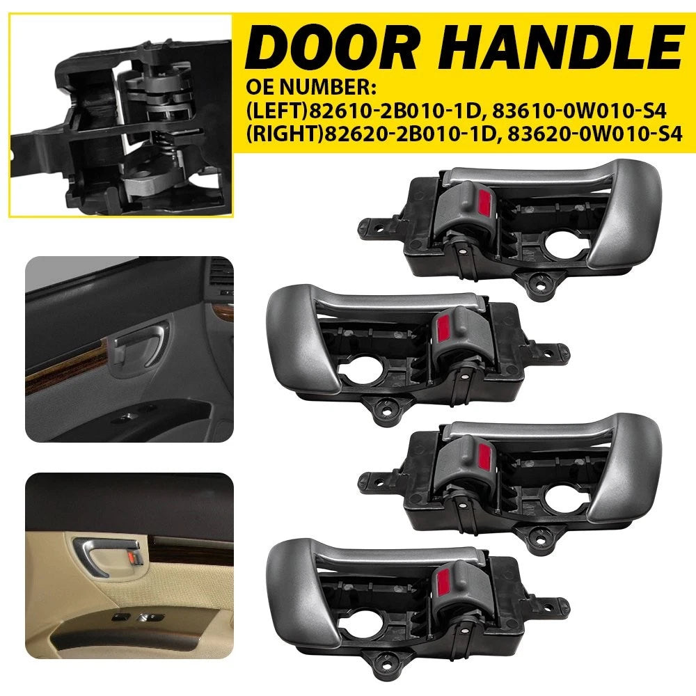 4Pcs Interior Door Handle for Hyundai Santa Fe (2007–2012) LH+RH EPY