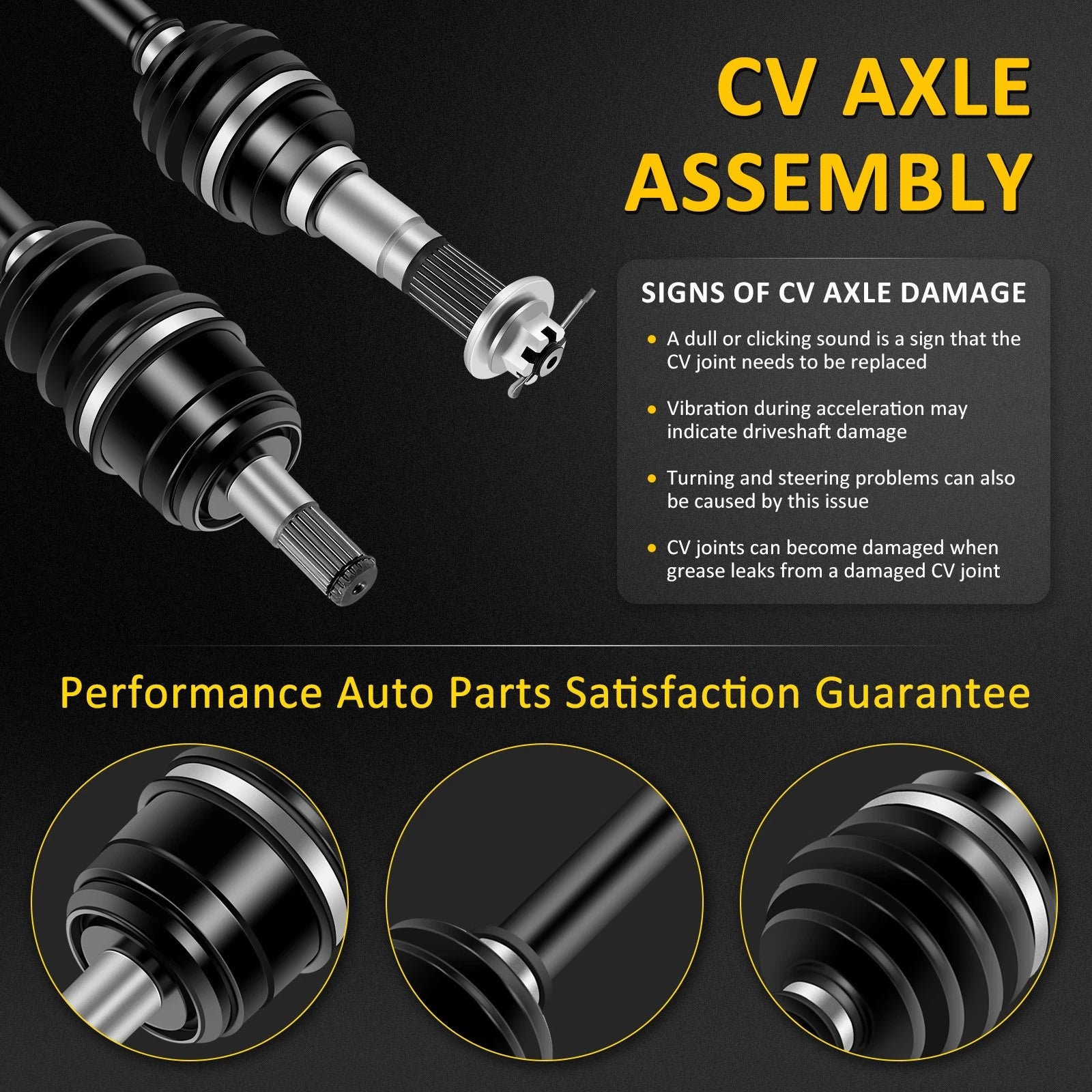 2Pcs Front CV Axle for Yamaha Big Bear Kodiak 350 400 Wolverine 350