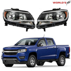 Pair Headlights for Chevy Colorado (2015–2022) Halogen Clear Lens