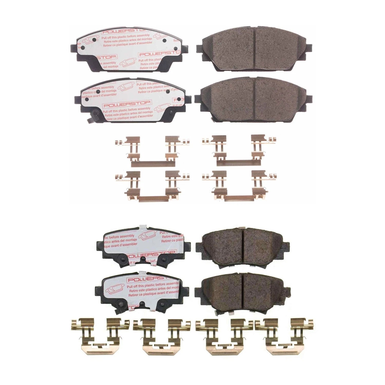 PowerStop 2X Front Rear Next Gen Carbon Fiber Disc Brake Pad Kit for Mazda 3 (2014–2016)