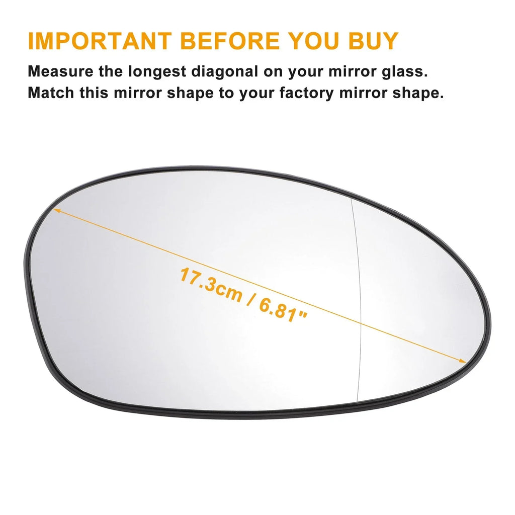 Right Side Mirror Glass w/ Back Heated for BMW 1 Series (2004 - 2009)