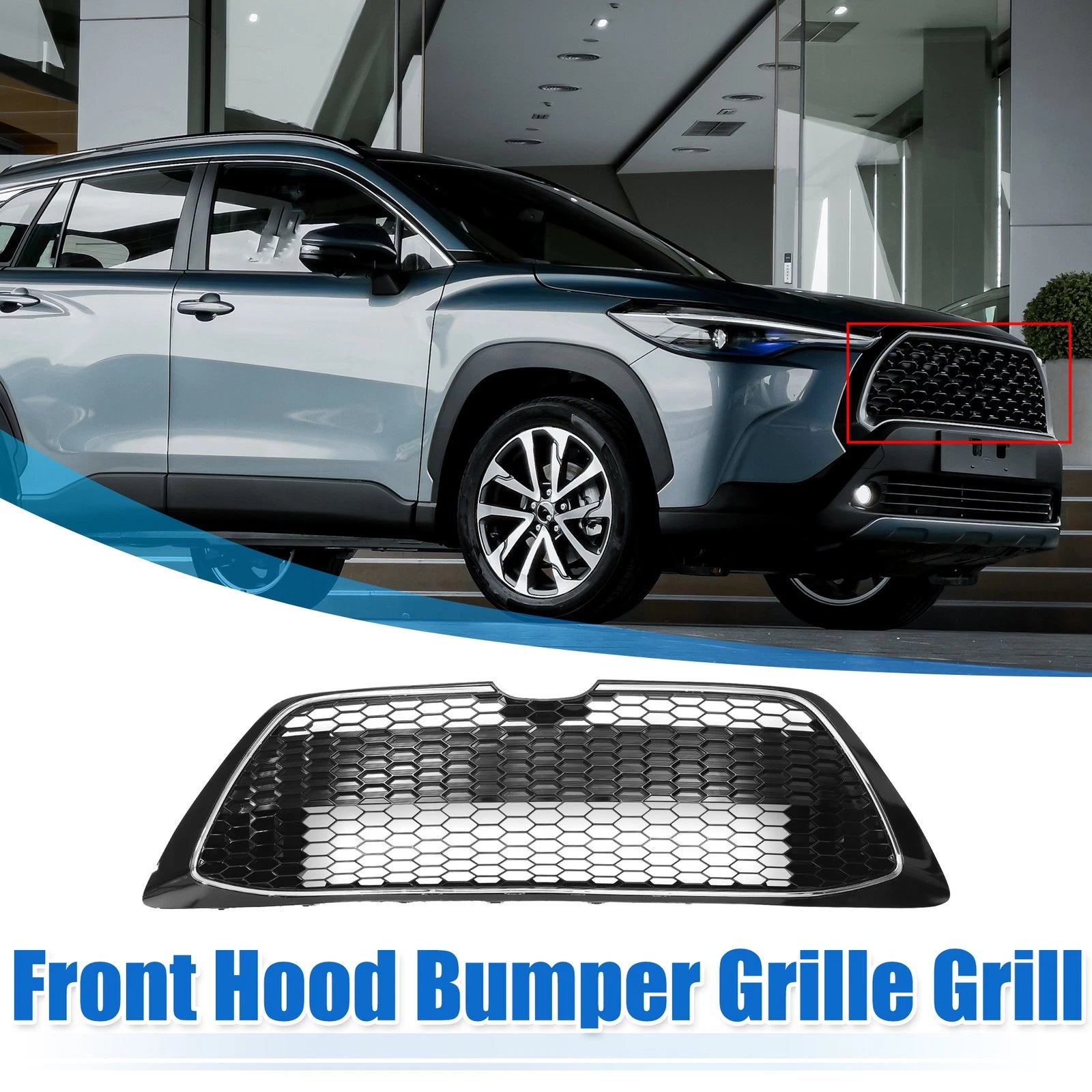 Front Lower Hood Bumper Grille for Toyota Corolla (2014–2019) - Chrome