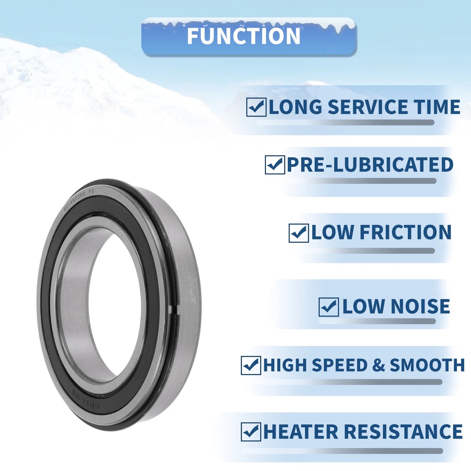 Deep Groove Ball Bearing 70x110x20mm for Scooter Skateboard (6014NR2RS)