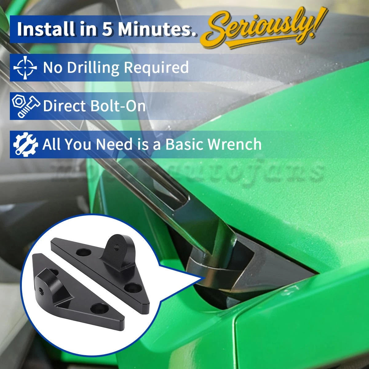 Set of 2 Side Mirror Mounting Brackets for Polaris Slingshot (2015–2025)