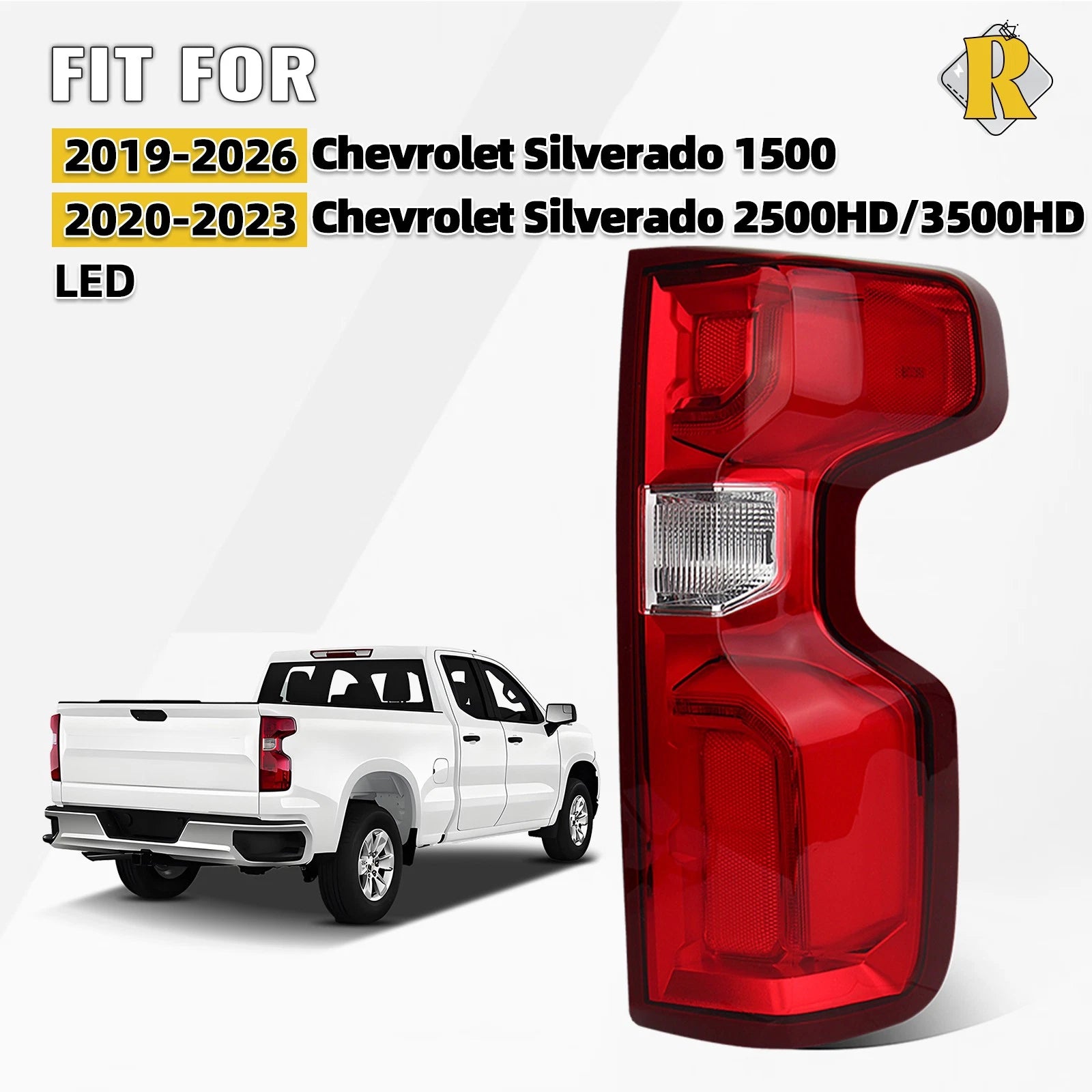 LED Tail Light for Chevy Silverado 1500 (2019–2026) RH Passenger w/Bulb