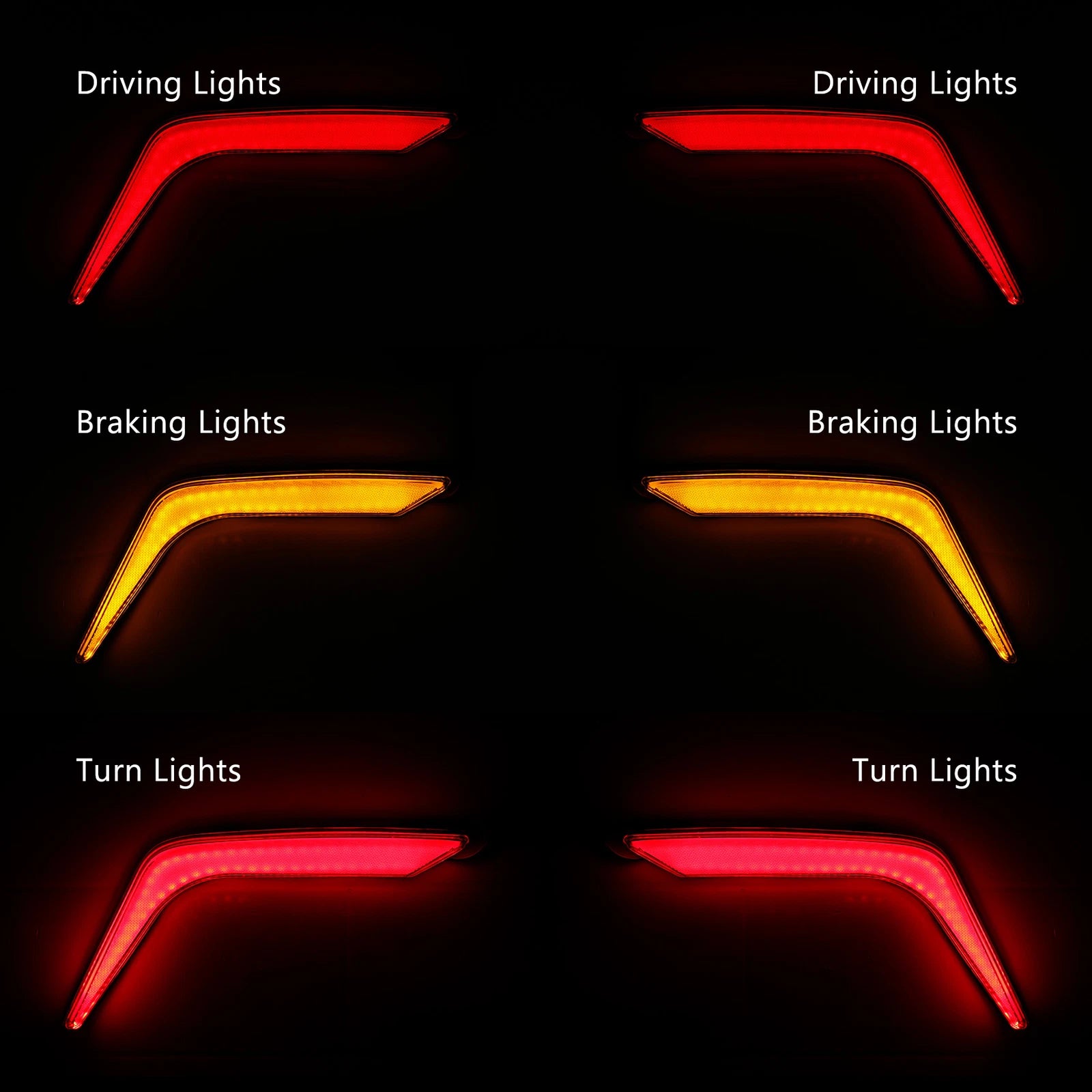 Rear Saddlebag Turn Brake Light Accents for Honda Goldwing GL1800 (2018–2023)