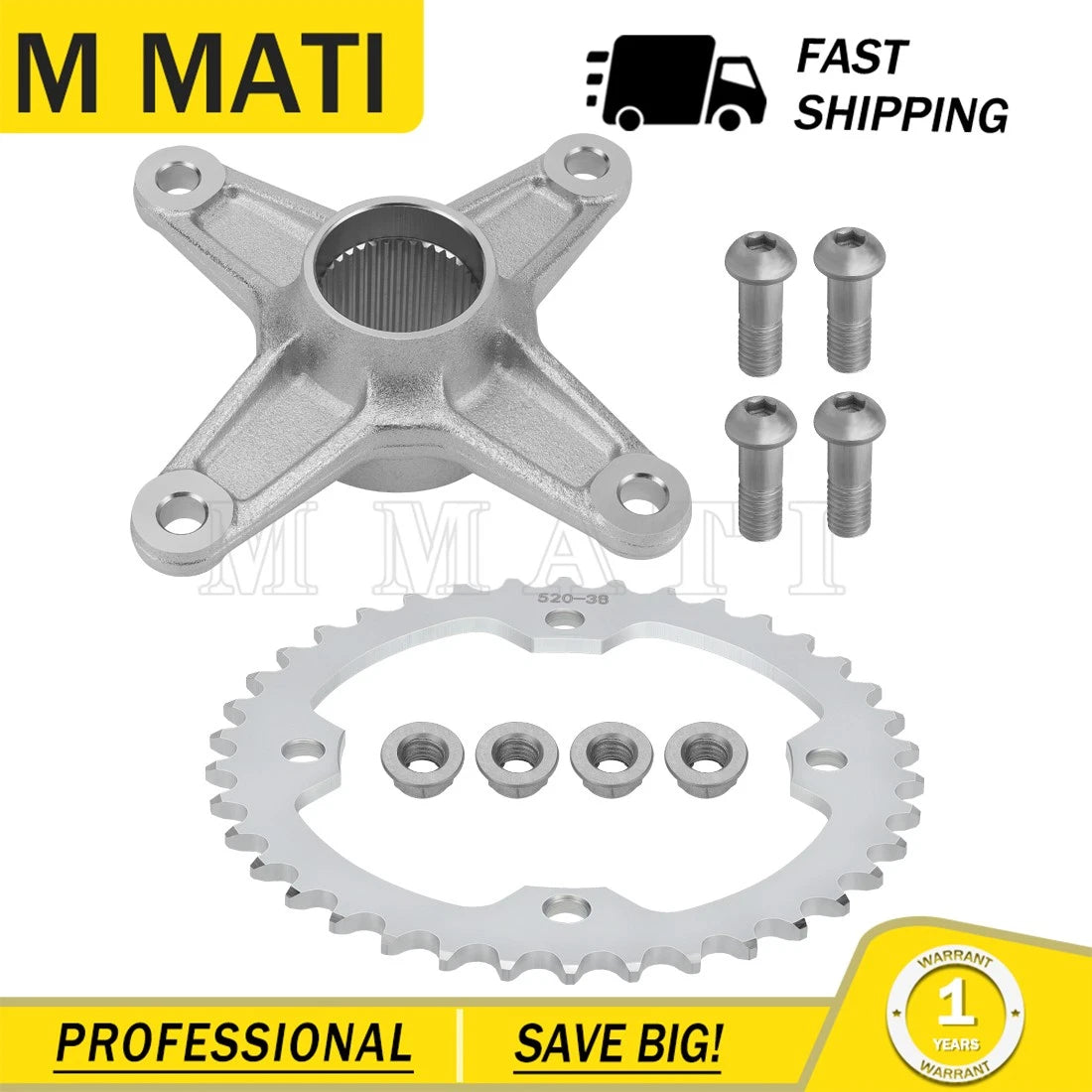 Rear Sprocket with Hub 38T for Yamaha Raptor 250 350 (2008–2013) 5YT-25386-00-00
