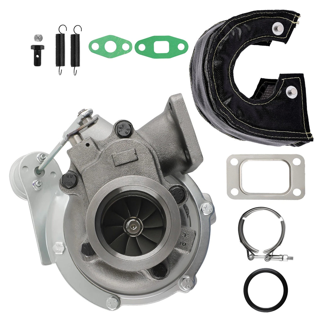 T3 T04E V-Band Turbocharger .63 A/R Universal + Heat Shield for 1.5L-2.5L
