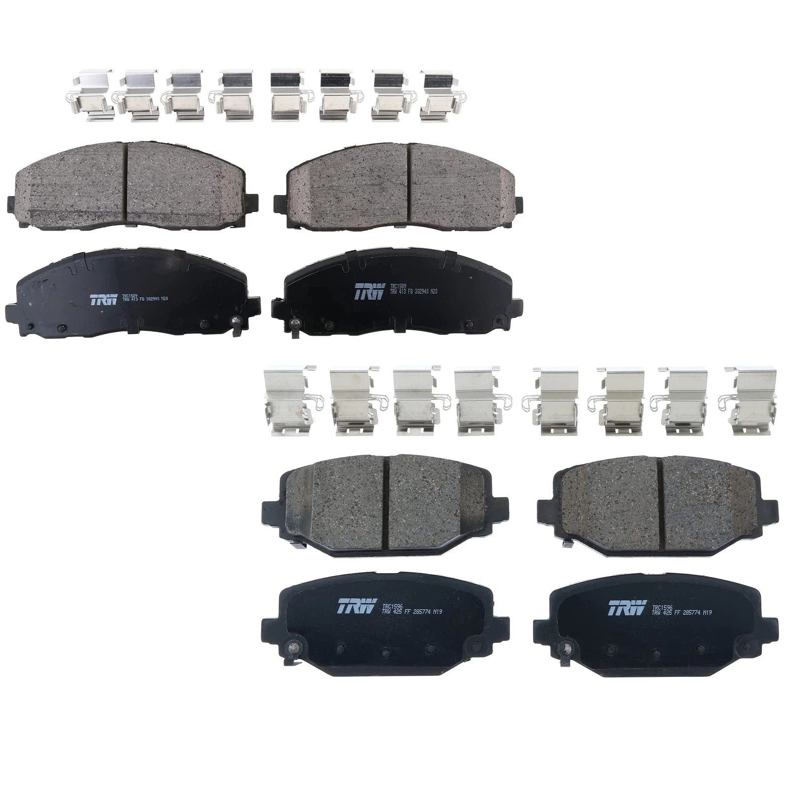 Set of 4 TRW Pro Ceramic Brake Pads for Chrysler Dodge Ram VW