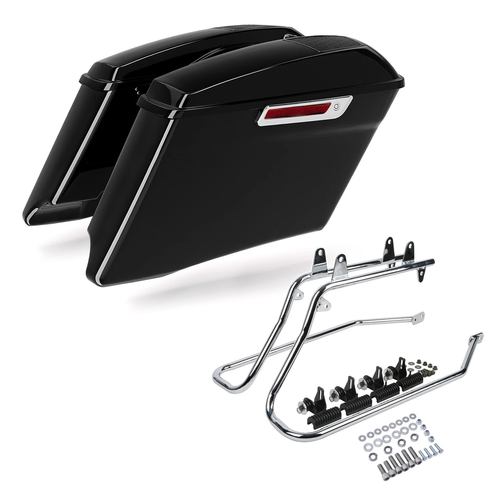 4" Stretched Saddlebags Speaker Lids Bracket for Harley Softail Fatboy (1984–2017)