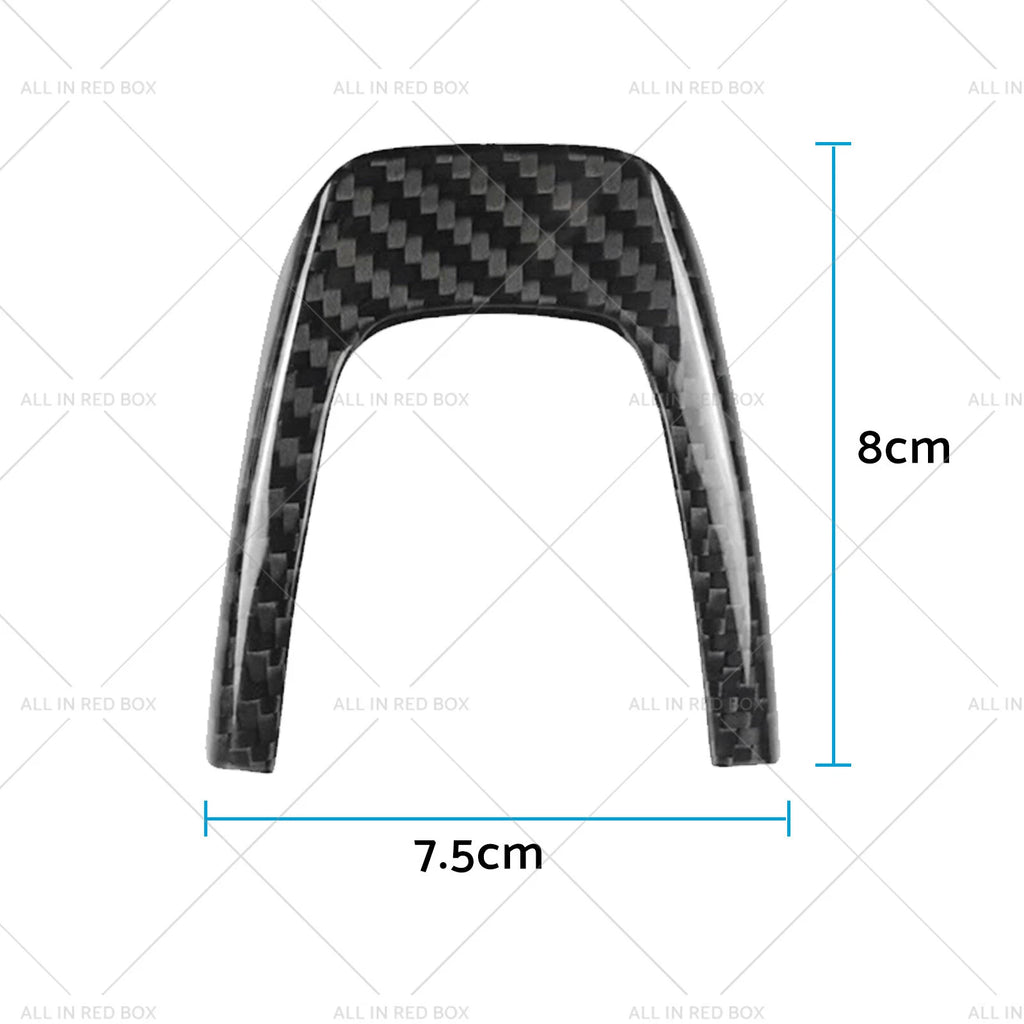 Black Carbon Fiber Steering Wheel Cover for Fiat 500 Abarth 595 (2009–2019)