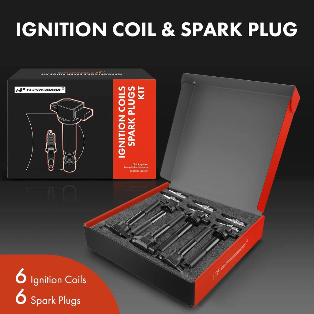 Set of 6 Ignition Coils & Iridium Spark Plugs for Mitsubishi Galant (2004–2007)
