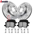 Front Drilled Slotted Disc Rotors & Pads for Chevrolet Prizm Toyota Corolla (1998–2002)