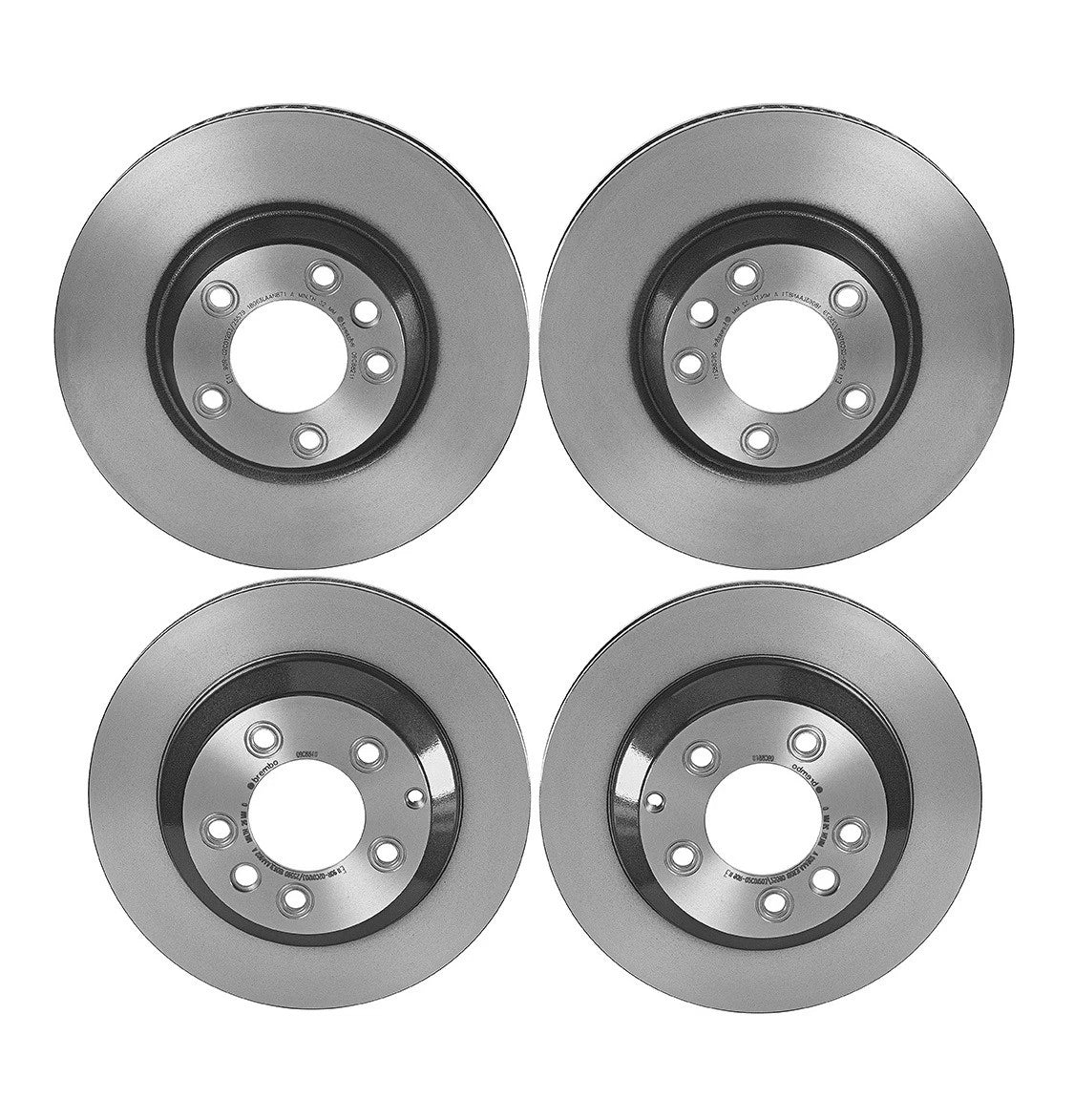 Set of 2 Front & Rear Vented Brake Disc Rotors for VW Audi Porsche