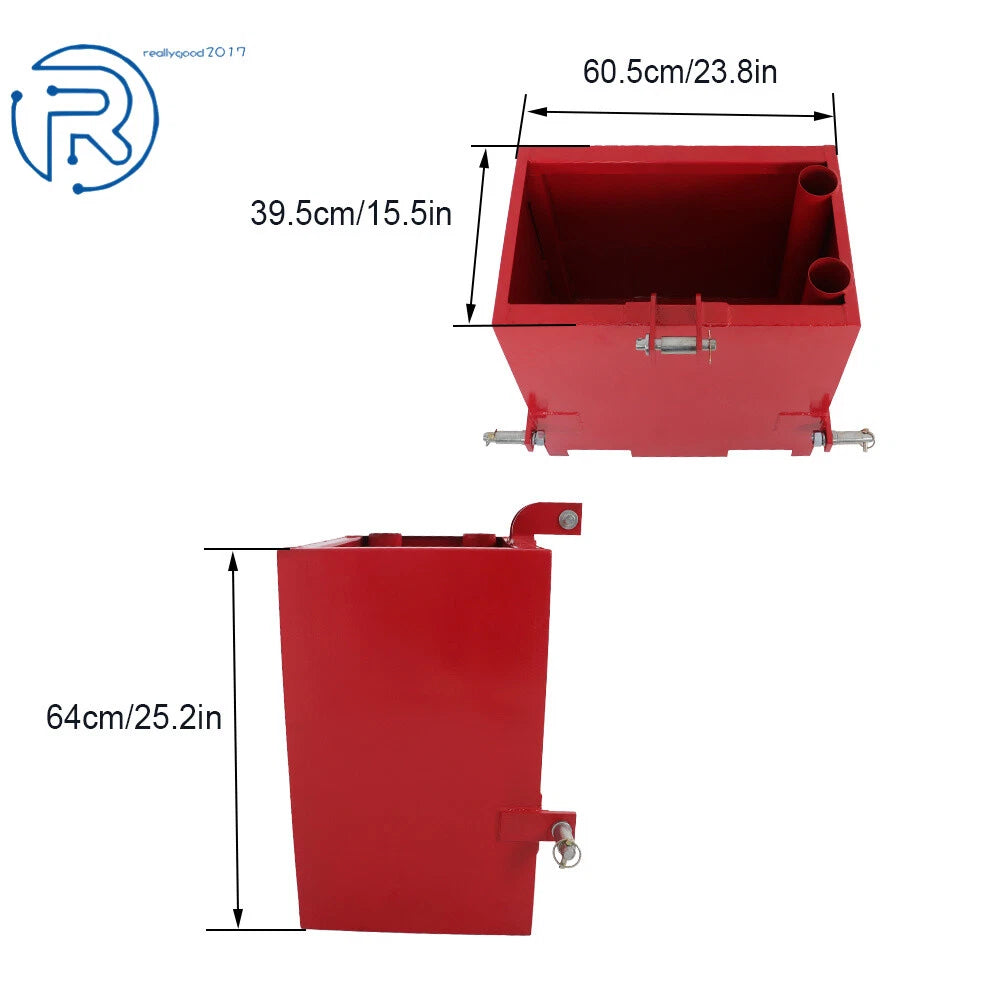2" Quick Tach Ballast Box for Category 1 Tractor Loader