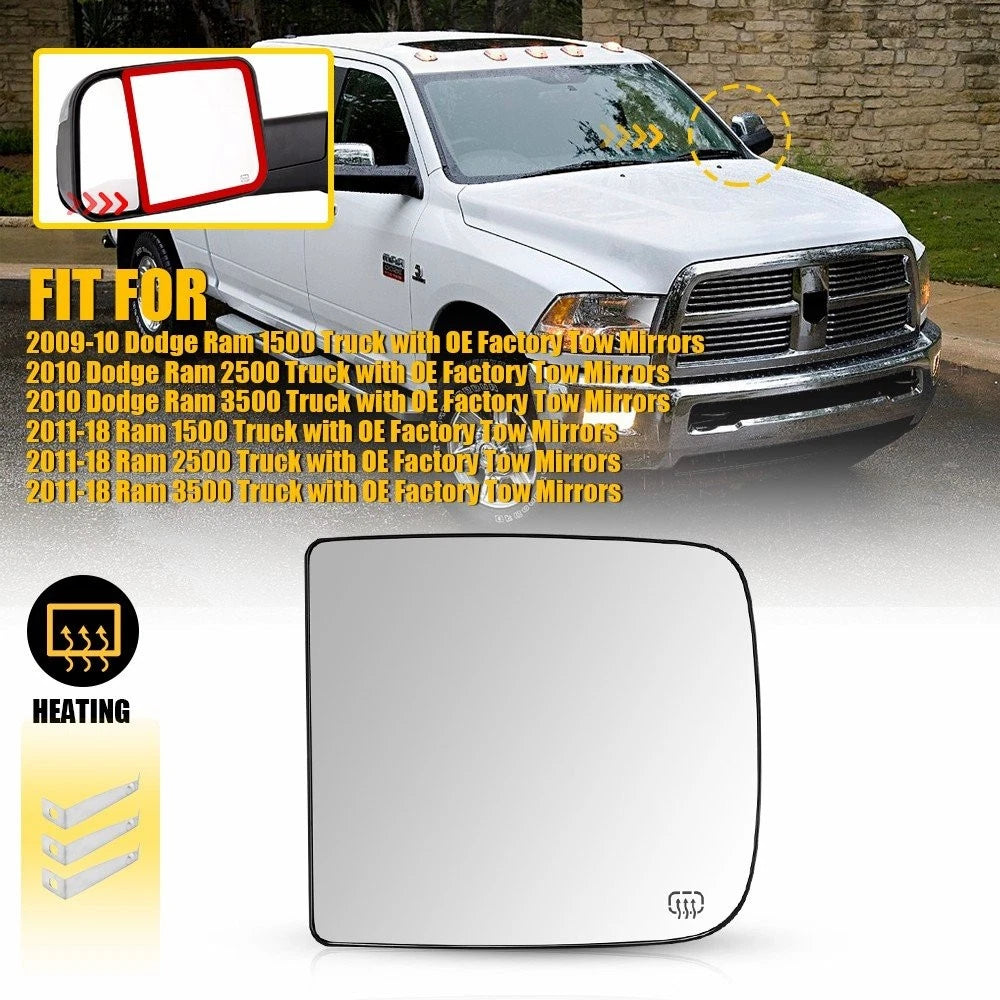 Heated Upper Towing Mirror Glass for RAM 1500 2500 3500 (2009–2022) CH1324127 H