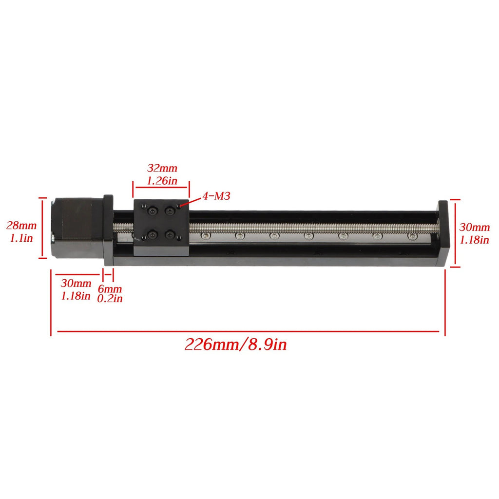 Mini Linear Rail Slider with NEMA11 Stepper Motor for T6x1