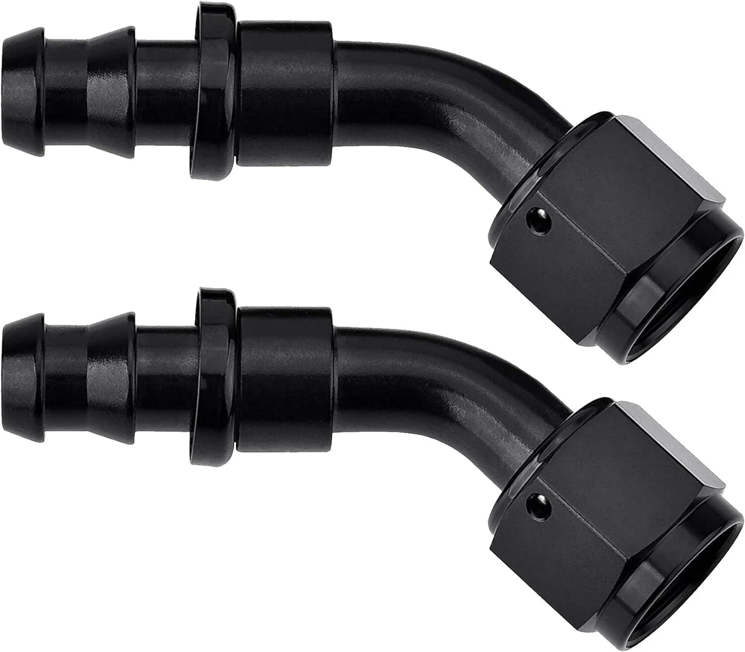 2PC 45-Degree Push-On Lock Hose Adapter for Oil Fuel Gas Line (6AN-10AN)
