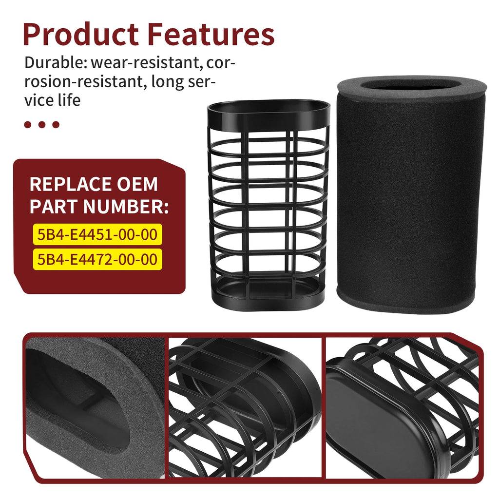 Air Filter w/ Cage Guide Holder for Yamaha Rhino 700 YXR700F (2008–2013)