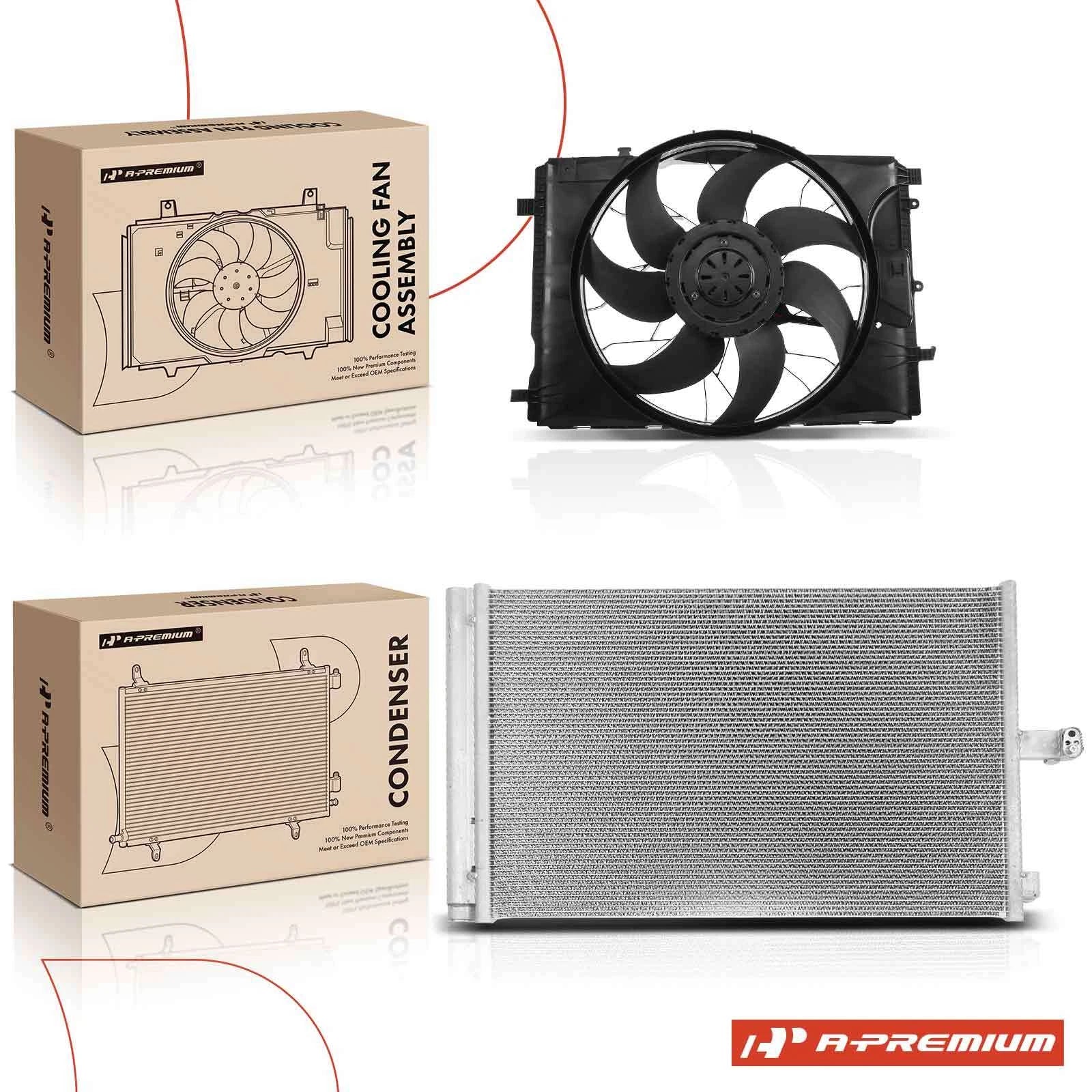 AC condenser and cooling fan assembly kit for Mercedes-Benz E400 (2014–2015)
