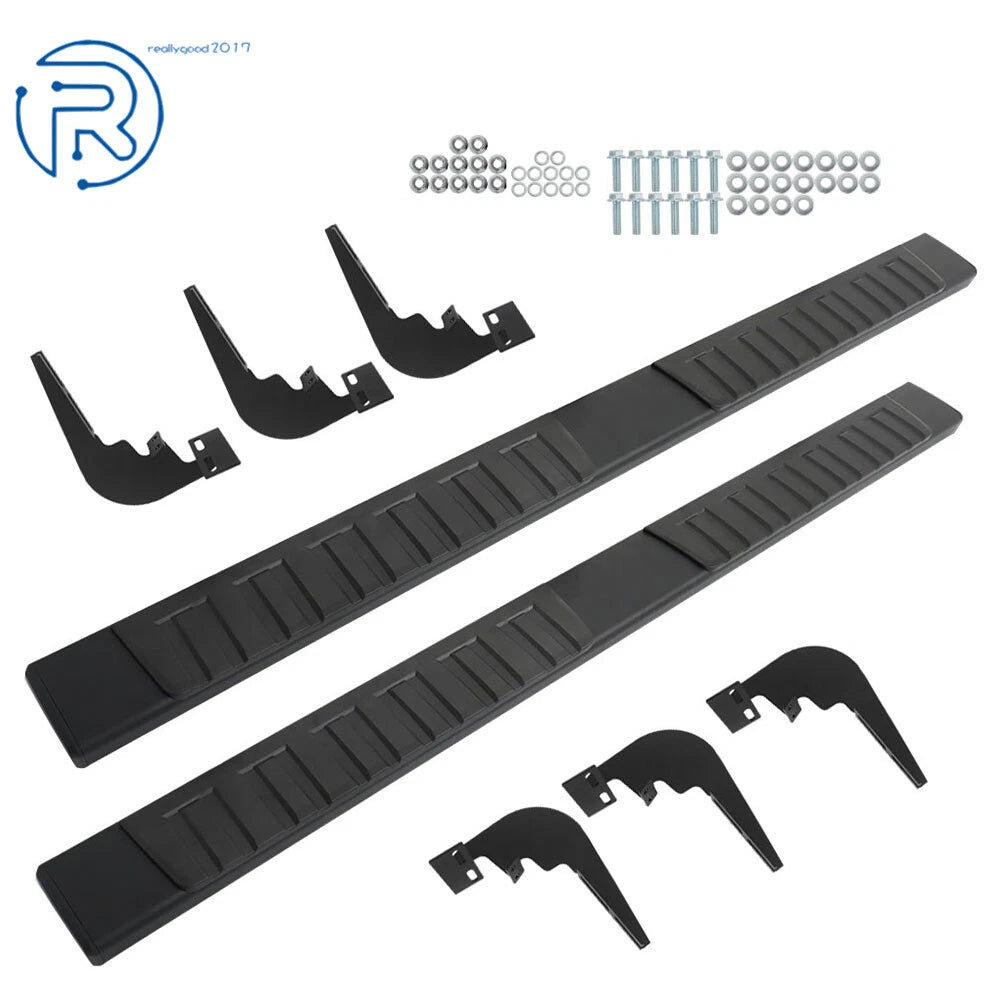 Set of 2 Running Boards 6" Side Steps Black for Ram 1500 (2019-2023)