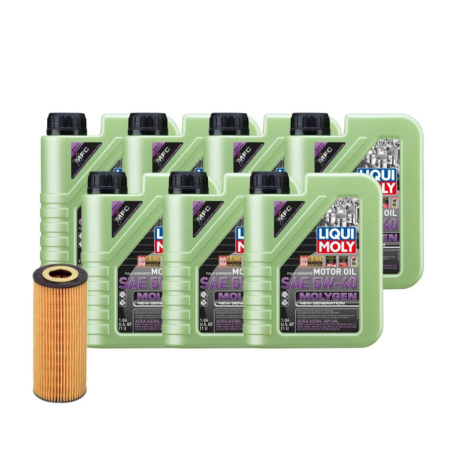 7L Liqui Moly Molygen 5W-40 Oil Change Kit for Audi V6 3.0/3.2L (2004–2012)