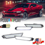 Clear Lens White LED Front & Rear Side Marker Lights for Chevrolet Camaro (2010–2015)